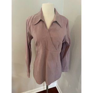 Motherhood Maternity Long Sleeve Top Sz M Dusty Rose Pink Long Sleeve Collared